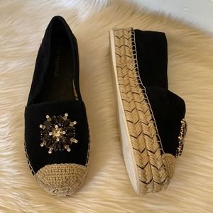 Karl Lagerfeld Paris Anja Espadrille Flats Black 9M